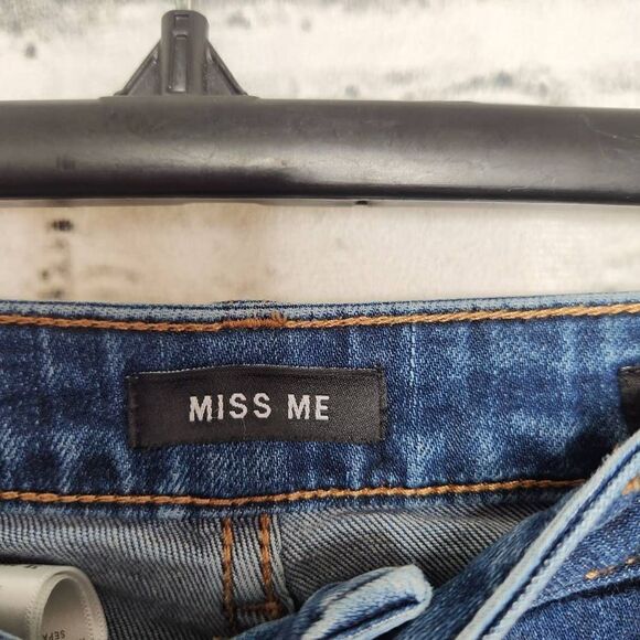Miss Me Distressed Mid-Rise Stretch Easy Skinny Jeans Blue Size 28 - Picture 11 of 13